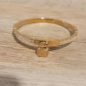 Michael Kors Gold Tone Padlock Bangle